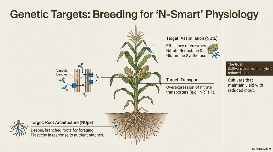 Genetic targets for breeding nitrogen-smart crop physiology